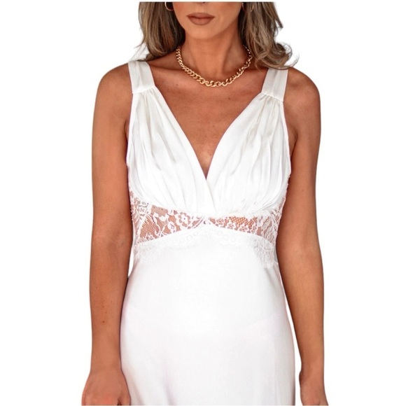 Vici Forever Mine Satin Lace Slip Midi Dress - Picture 5 of 16